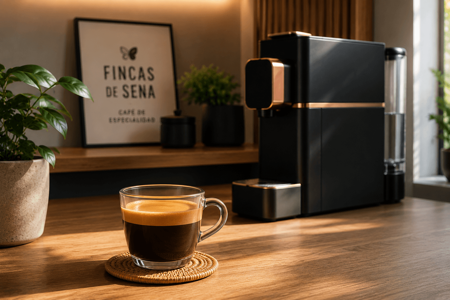 Máquina Sena Spark y espresso de especialidad